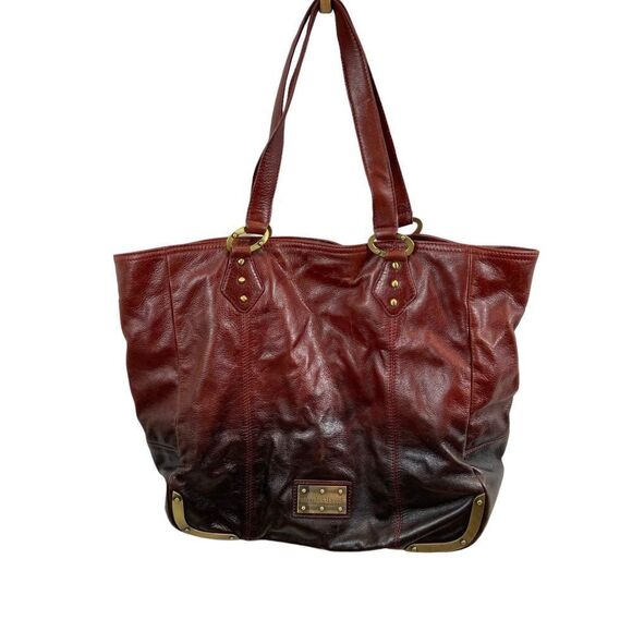 RARE Charles David Brand Genuine Ombré Leather Tote Bag Large - Picture 3 of 16
